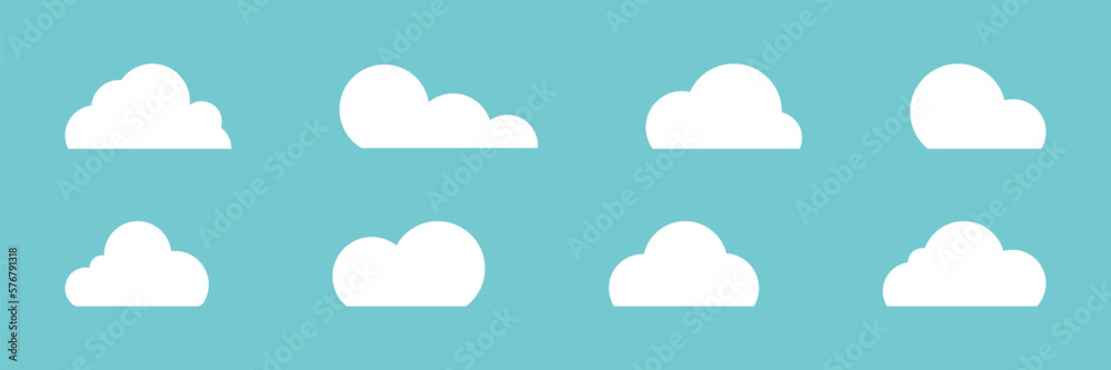 Clouds icon. Sky. Set. Vector illustration. Clouds icon. Sky. Set. Vector illustration.