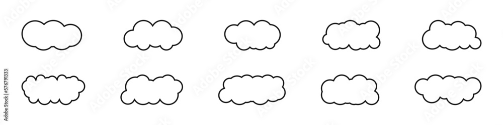 Clouds icon. Sky. Set. Vector illustration. Clouds icon. Sky. Set. Vector illustration.