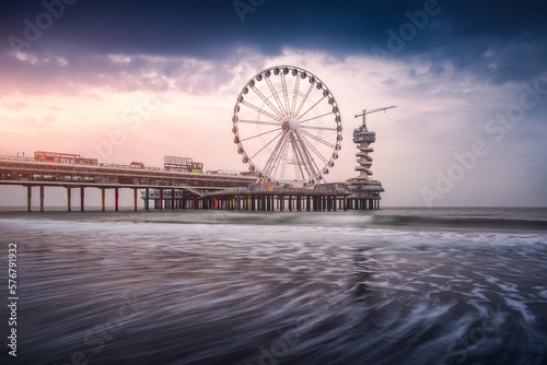 De Pier, Beach with a Ferris wheel in Den Haag, Hague, Netherlands