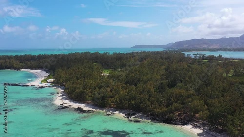 Wallpaper Mural Aerial view of Ile aux Cerfs and Ilot Mangenie bay, Mauritius Island. Torontodigital.ca