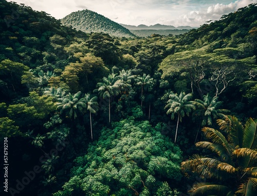 Tropical Landscape - rain forest. generative ai.