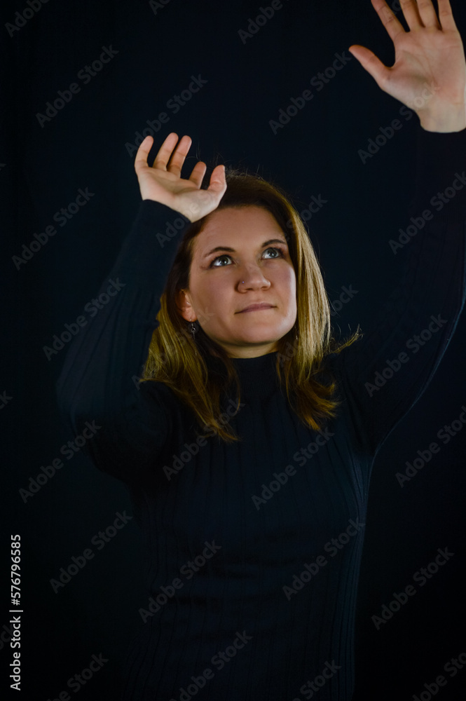 portrait of a beautiful blonde having fun while dancing portrait of a beautiful blonde having fun while dancing