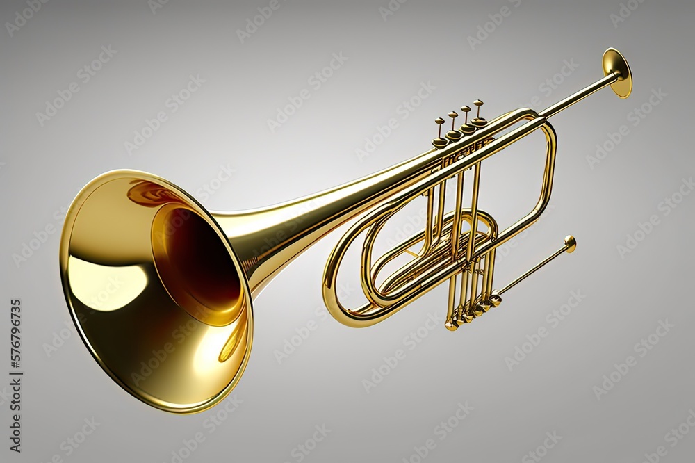 Obraz premium Trombone isolated on white background. Photo generative AI