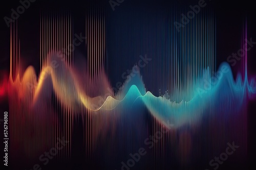 Multi-Colored Sound Wave Background. Photo generative AI photo