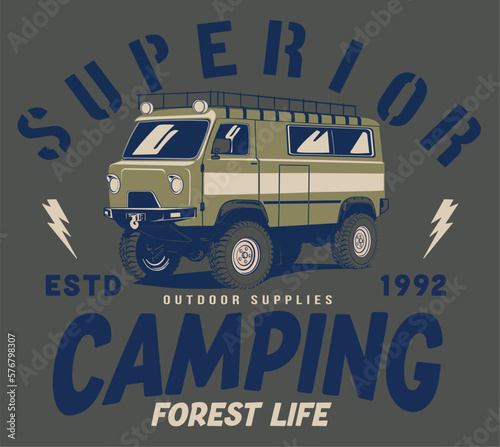 an example of a vector drawing of a camper van