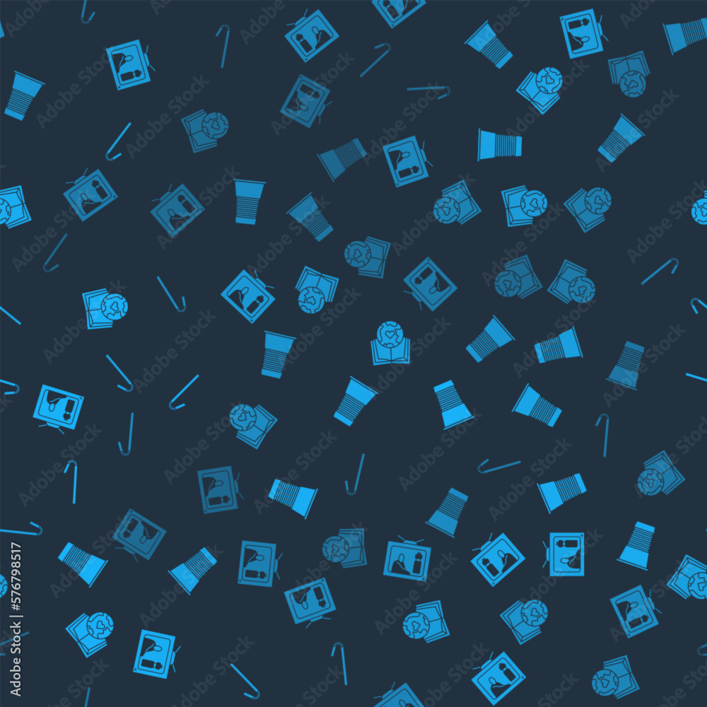 Set Stop plastic pollution, Paper glass, Earth globe and book and Drinking straw on seamless pattern. Vector Set Stop plastic pollution, Paper glass, Earth globe and book and Drinking straw on seamless pattern. Vector