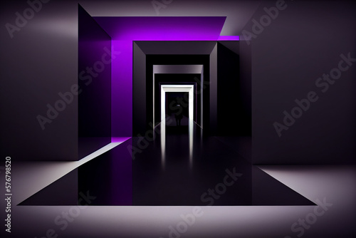 Conceptual illustration background of futuristic hallway design