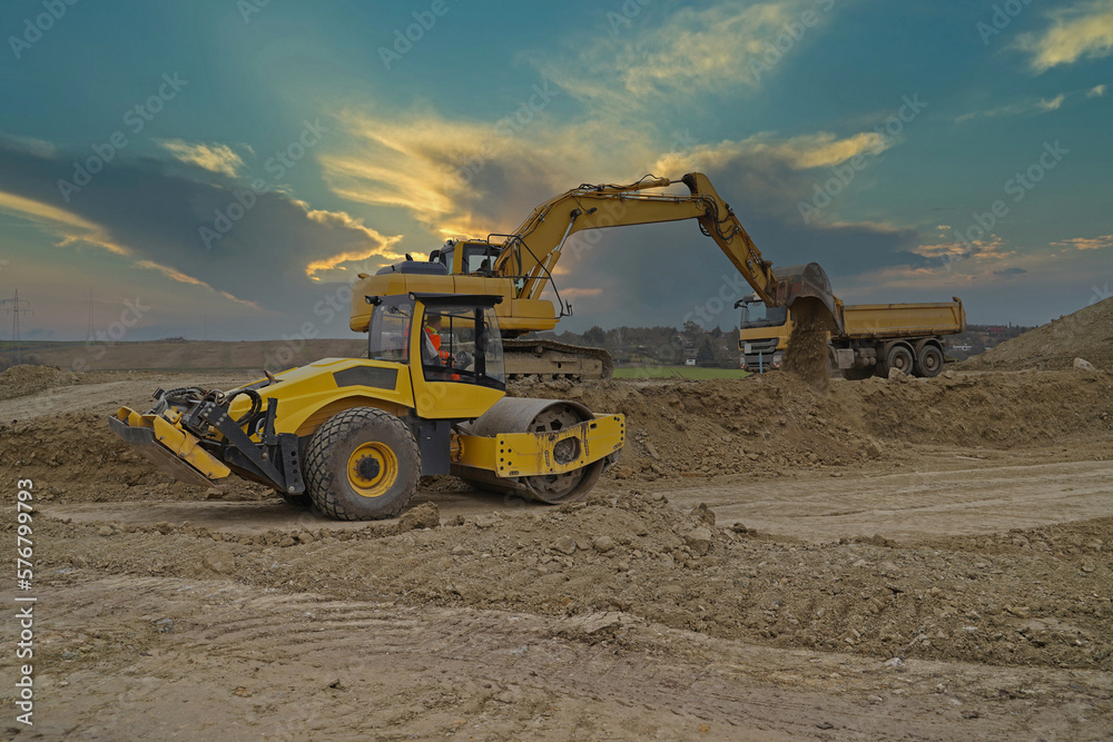 Obraz premium Start of construction work on the A143 in Sachsen-Anhalt