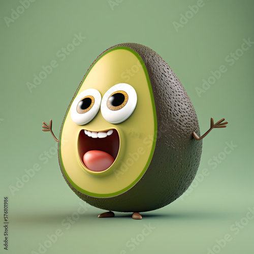 Cute Cartoon Avocado Charac...
