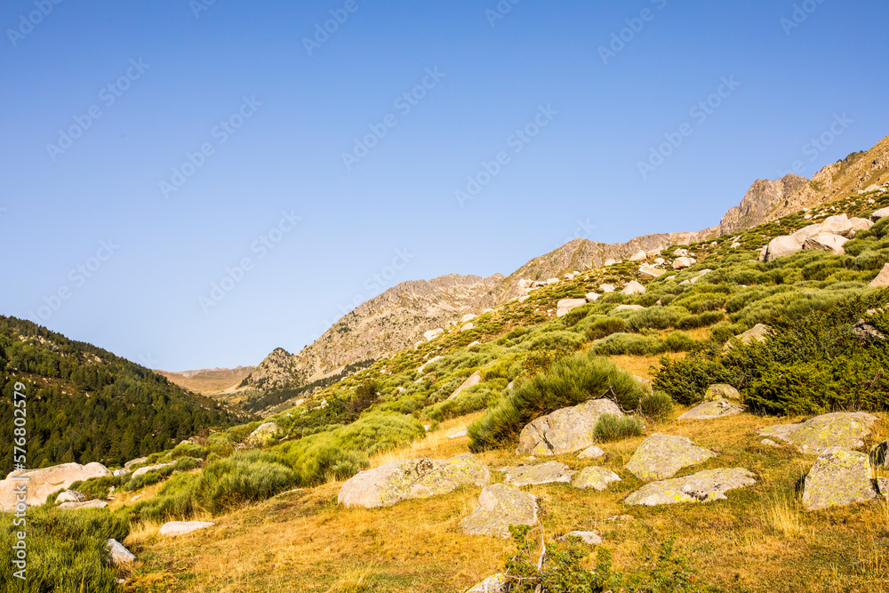 Mountain landscape in Campcardos valley, Pyrenees, France