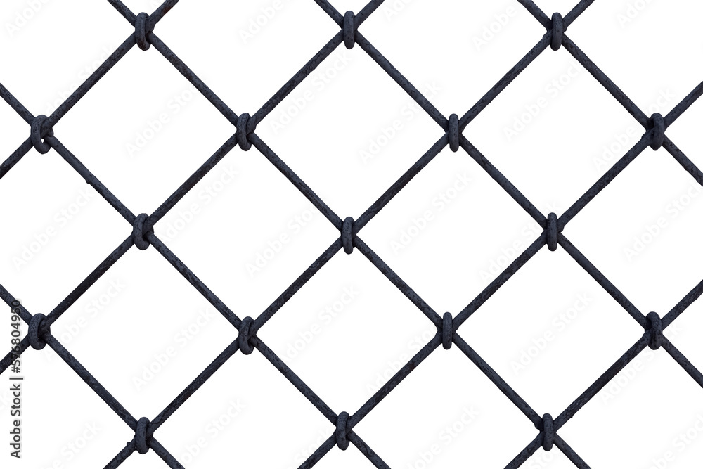 Fototapeta premium Old metal grid on a transparent background. isolated object. Element for design