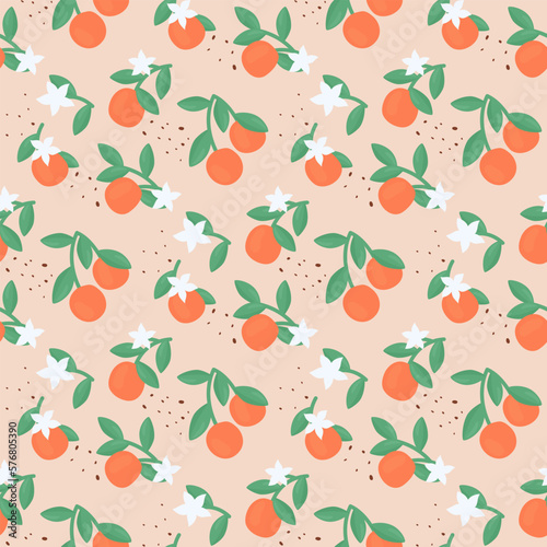 seamless pattern with doodle oranges 