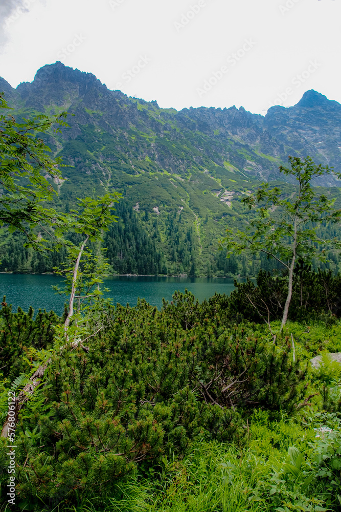 Polish nature and natural views, Lake Morskie Oko and the High Tatras, mountains