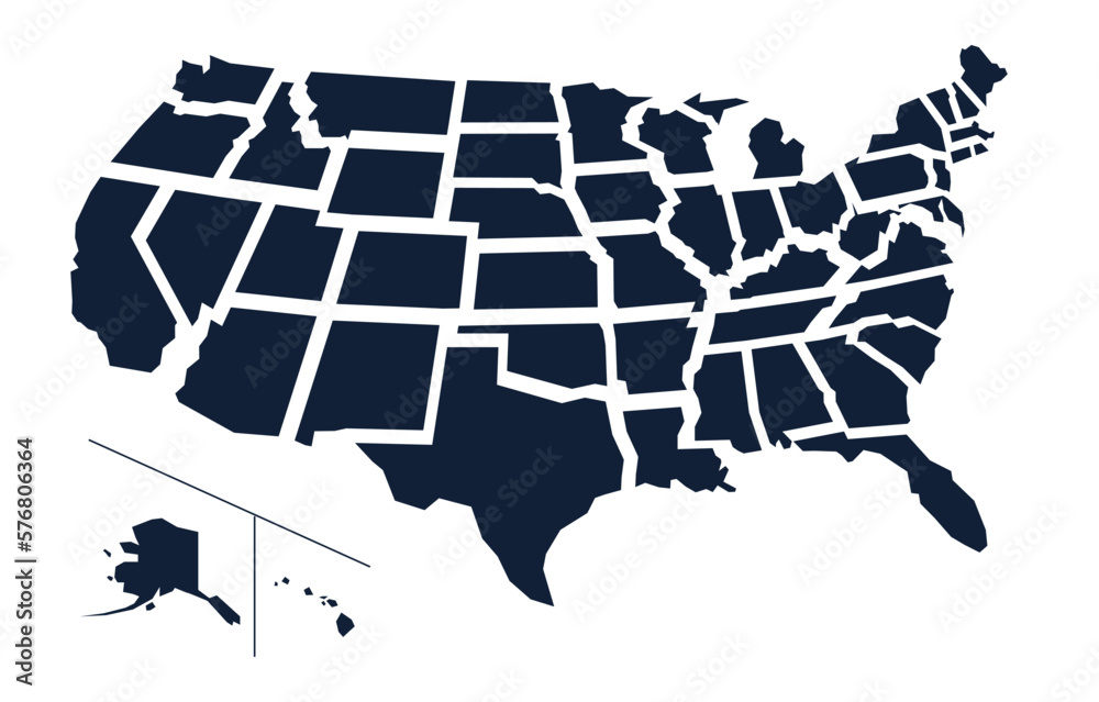 A Simplified Map Of The United States Vector Map With Simple Shapes 1000 F 576806364 PYCQoUXGHjPvbYpGdrJSDLD4dHmxXBwU