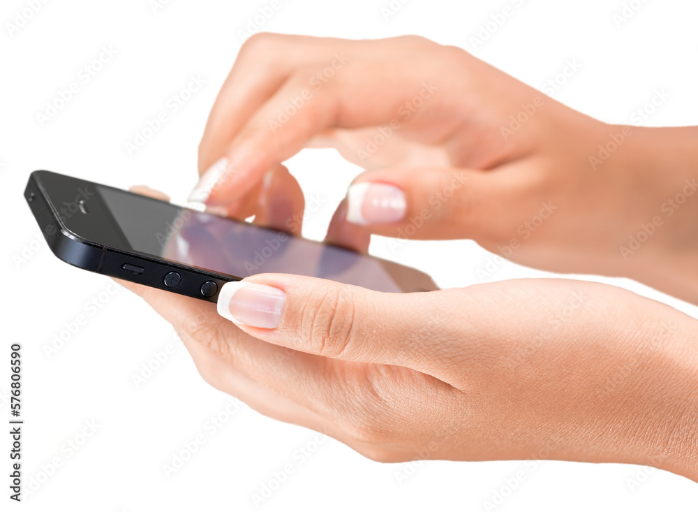Hands Using iPhone with Black Screen Hands Using iPhone with Black Screen