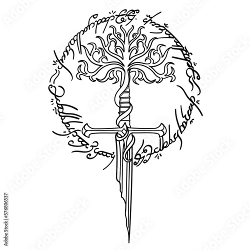Lord of the rings- Anduril White Tree vector.eps	

