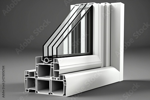 Cutaway View of UPVC Window Frame Showcasing Internal Structure and Design photo