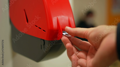 Fotografía Closeup of Waiting Number Machine