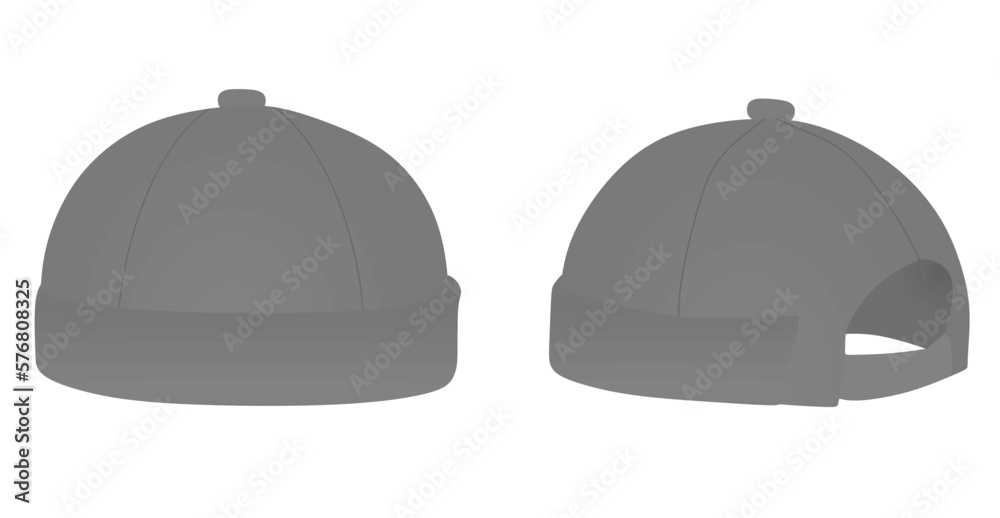 Fototapeta premium Grey brim cap. vector illustration