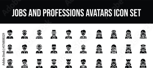Jobs and professions avatars Glyph