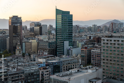 santiago, chile, city, sunset