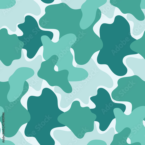 Abstract camouflage seamless pattern with wavy organic shapes