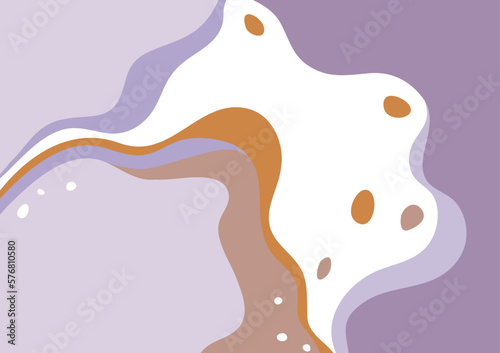 Abstract poster with wavy organic shapes
