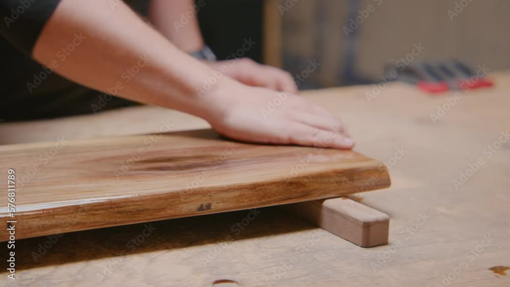 carpenter oiling wood carpenter oiling wood