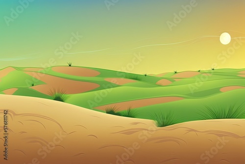 Dune fields in Morocco s Sahara desert. Generative AI