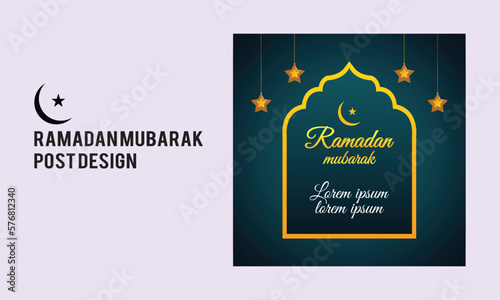 ramadan mubarak post template illustration vector design