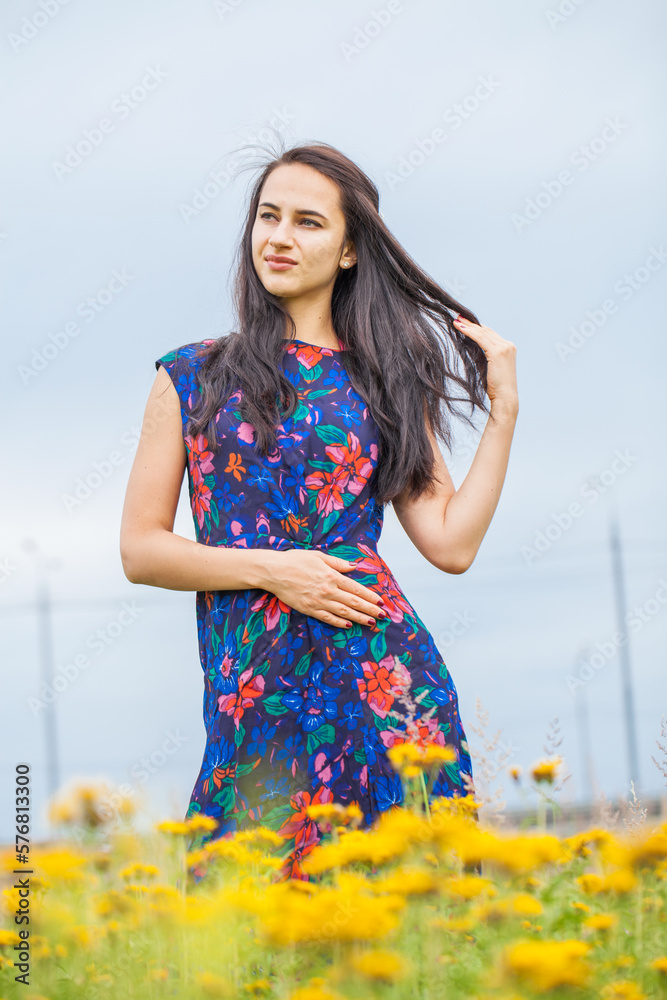 Close up portrait of a young beautiful girl in summer park Close up portrait of a young beautiful girl in summer park