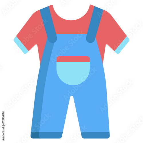 kids overalls dress icon