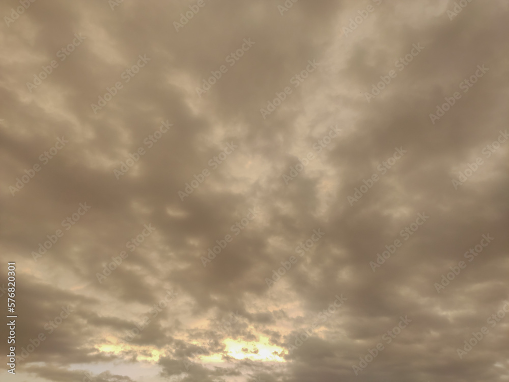 Sky covered by incredible golden colored clouds