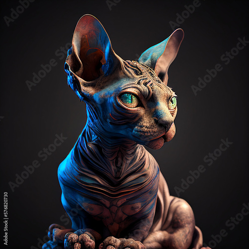 sphynx egypt, super realistic with vivid colors, soft lights, Generative AI © Darksider