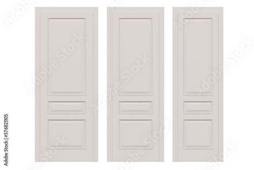 Fototapeta Naklejka Na Ścianę i Meble -  interior doors isolate on a transparent background, interior furniture, 3D illustration, cg render
