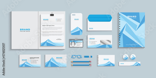 corporate identity template with digital elements. Stationery design Vector company style for brand book and guideline.