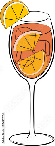 Aperol Spritz cocktail vector illustration