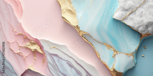 Marble texture with golden veins, Generative AI