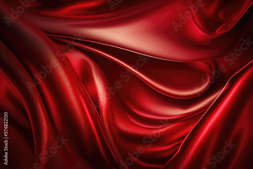 Red silk background. Generative AI