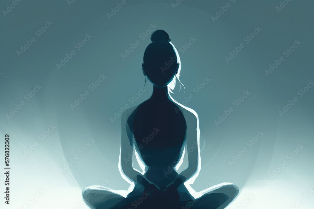 Yoga background in meditation. Generative AI