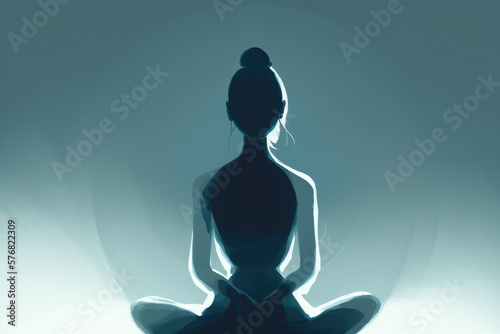 Obraz na płótnie Yoga background in meditation. Generative AI w salonie