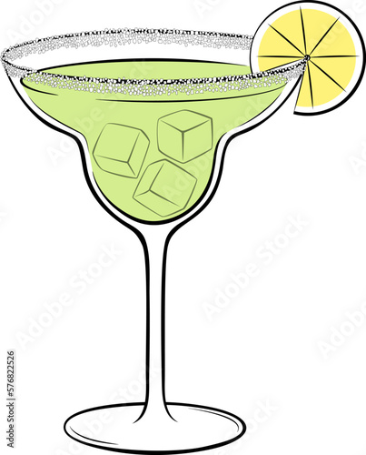 Classic Margarita Cocktail vector illustration
