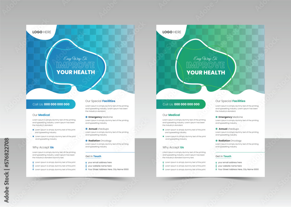 Creative Medical Healthcare Flyer Template / Poster, Brochure, and Banner for Medical 