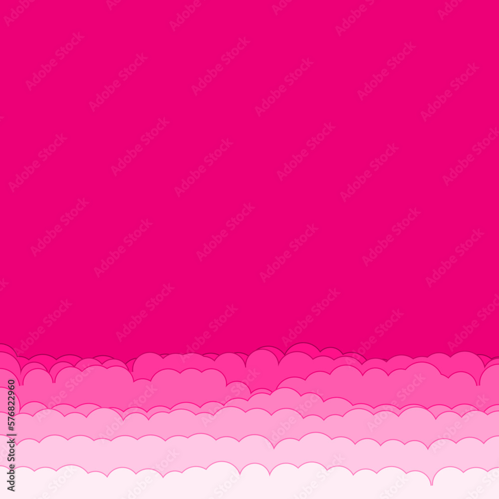 Cartoon color clouds stack backdrop illustration