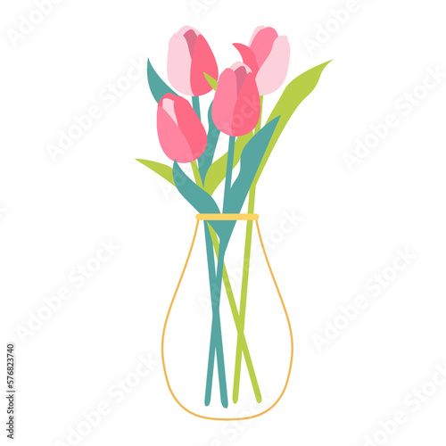 花瓶に入ったチューリップの花