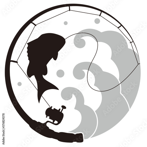 家紋風デザイン / 釣り