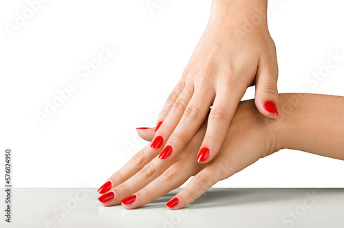 Elegant young woman hands with manicure