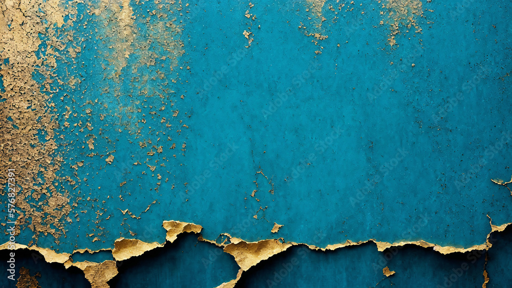 Muro de Hormigón con Superficie Rugosa en Color Azul,  IA Generativa