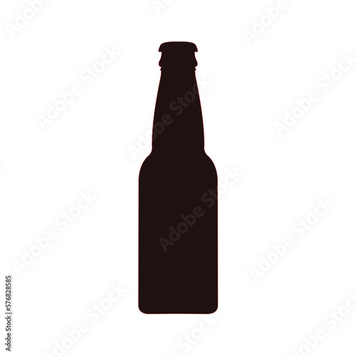 Beer bottle graphic icon. Beer bottle black sign isolated on white background. Vector illustration