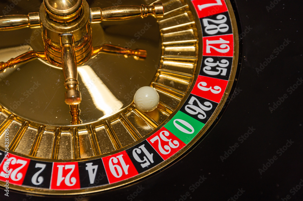 The roulette wheel in the casino is spinning The roulette wheel in the casino is spinning